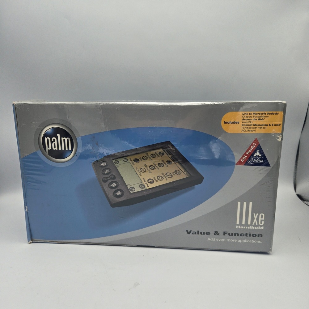 Palm IIIxe Handheld PDA Palm Pilot Black New Sealed in Box Y2K Year‎ 2000